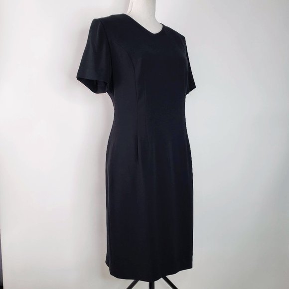 Talbots Women’s Black Button Side Short Sleeve Midi Dress 8 - Picture 3 of 10